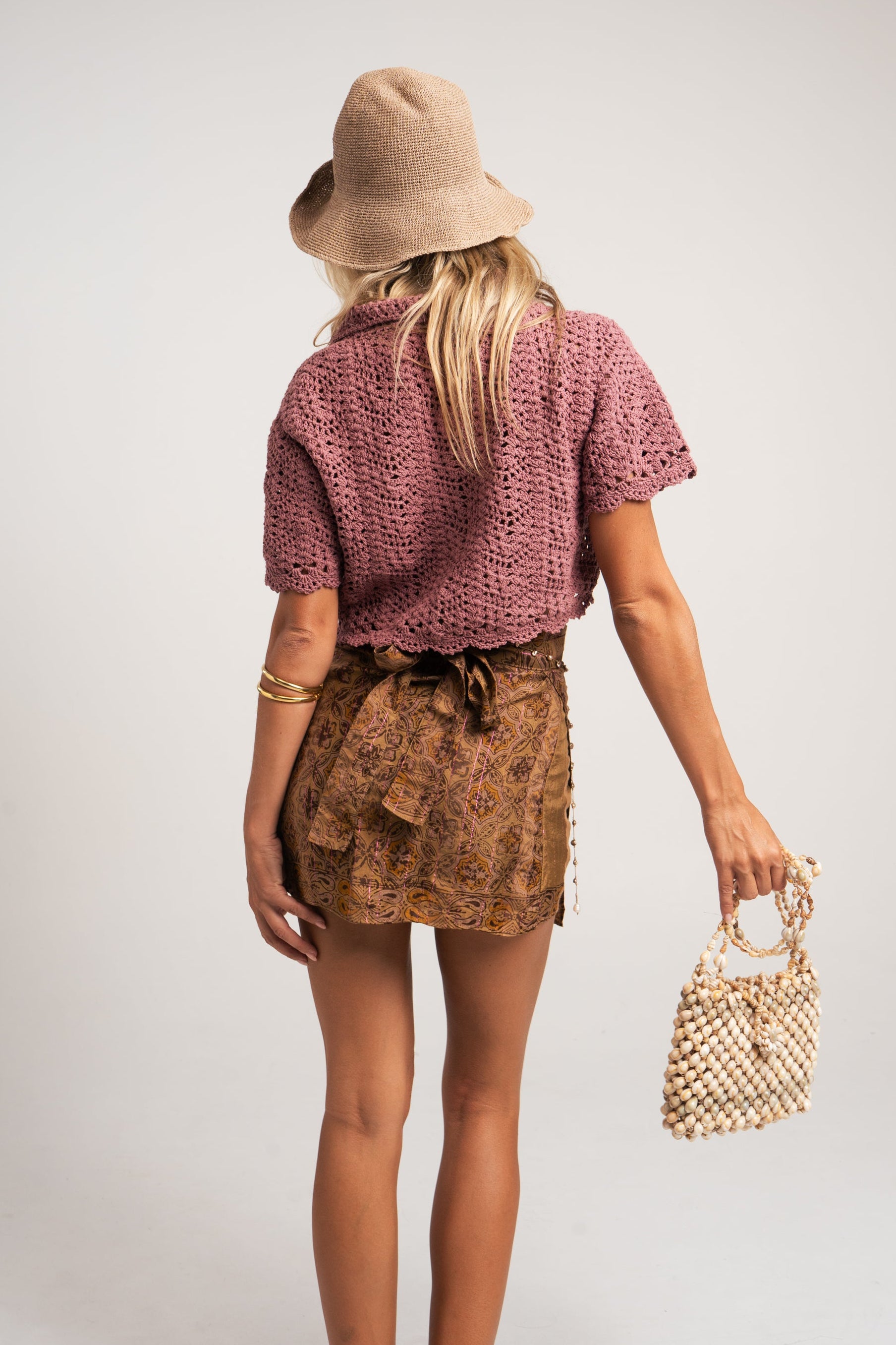 Vintage Batik Sarong Skirt- Brown Assorted